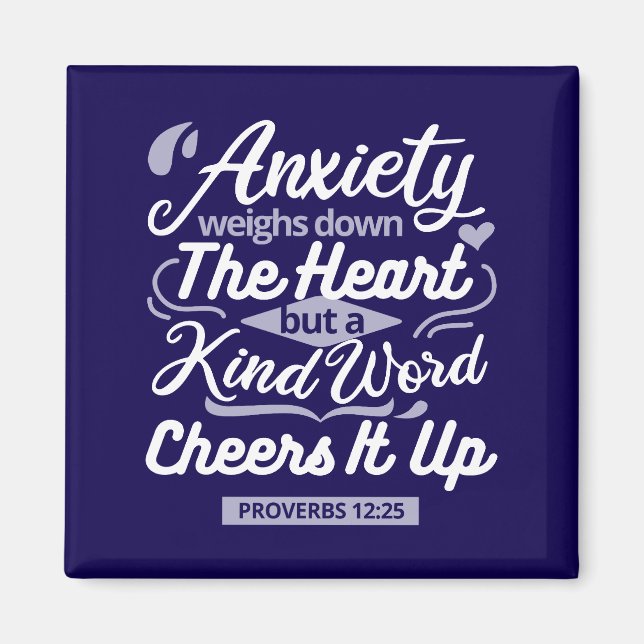 Christian Encouragement Quote – Anxiety & Kindness Magnet (Front)