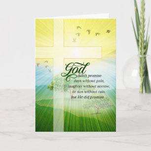 Christian Encouragement Summer Meadow and Cross Card