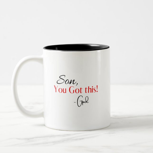 Christian Encouragement Two-Tone Coffee Mug (Left)