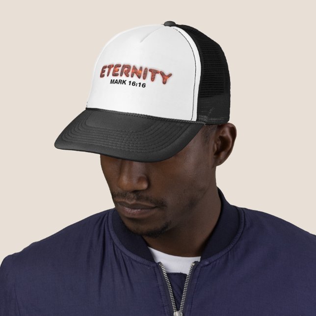 Christian eternity evangelism salvation message trucker hat (In Situ)