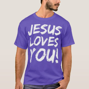 Christian Evangelism Gift for Men Jesus Loves You  T-Shirt