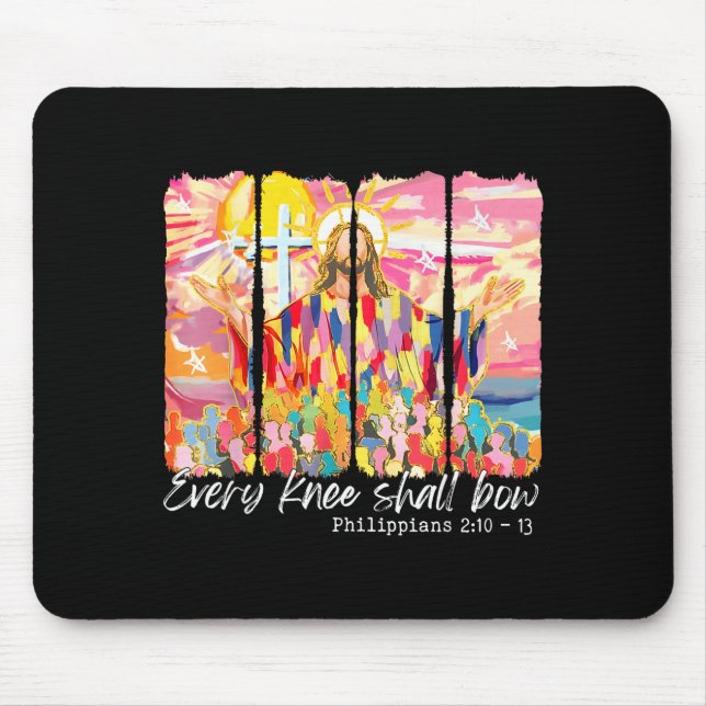 Christian Every Knee Shall Bow Bible Verse Easter  Mouse Pad (Front)