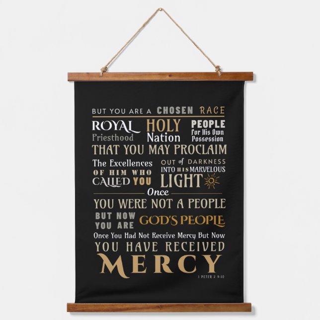 Christian Faith 1 Peter 2:9-10 You Are Chosen Wall Hanging Tapestry (Front)