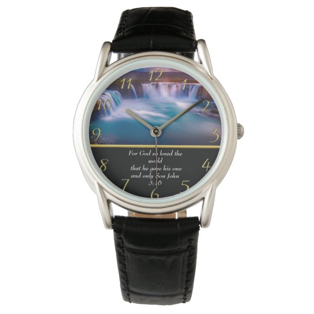 Christian Faith a waterfall John 3:16  Watch (Front)