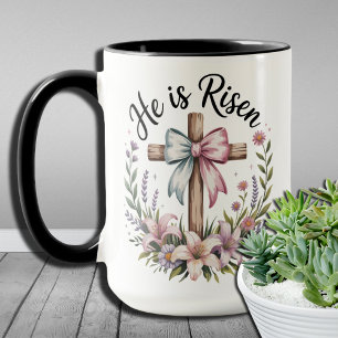 Christian Faith and Hope He Is Risen Inspirational Mug