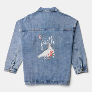 Christian Faith Beautiful Dove Of Peace Biblical Denim Jacket