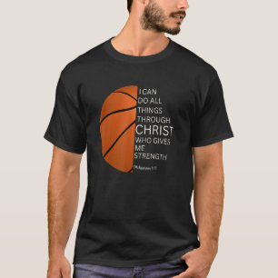 Christian Faith Bible Sports Philippians 413 Baske T-Shirt