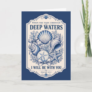 Christian Faith Coastal Religious Bible Verse Card