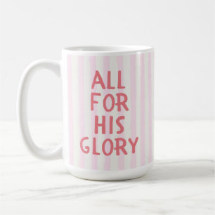 Christian Faith Cosy Cute Pink Stripe Bible Quote Coffee Mug