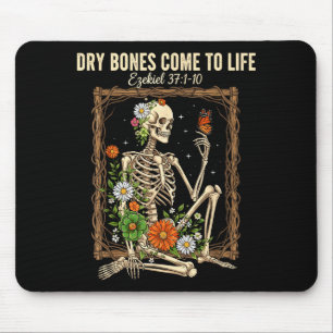 Christian Faith Dry Bones Come To Life Skeleton Fl Mouse Pad