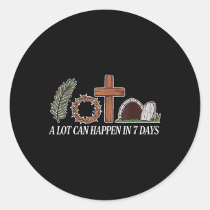 Christian Faith Happy Easter Day A Lot Can Happen  Classic Round Sticker