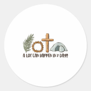 Christian Faith Happy Easter Day A Lot Can Happen  Classic Round Sticker