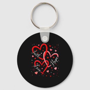 Christian Faith Hope Love Hearts Religious Valenti Key Ring