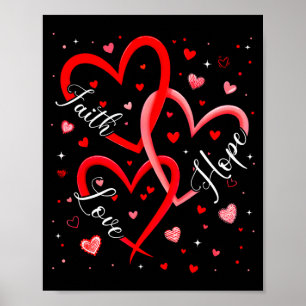 Christian Faith Hope Love Hearts Religious Valenti Poster