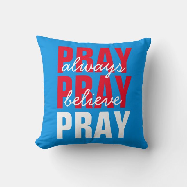 Christian Faith Inspirational Words Throw Pillow (Front)