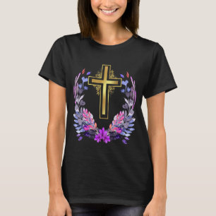 Christian Faith Jesus Catholic Religion Cross Flow T-Shirt
