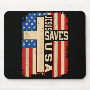 Christian Faith Jesus Save Usa Patriotic American  Mouse Pad