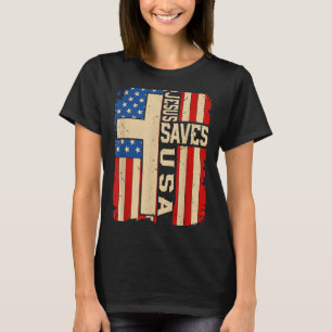 Christian Faith Jesus Save Usa Patriotic American  T-Shirt