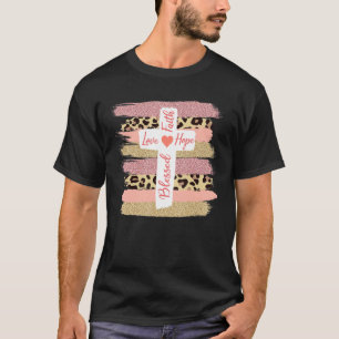 Christian Faith Love Hope Blessed Cross Cheetah O T-Shirt