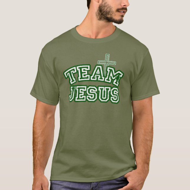 Christian faith Mens Jesus team shirt tshirt (Front)