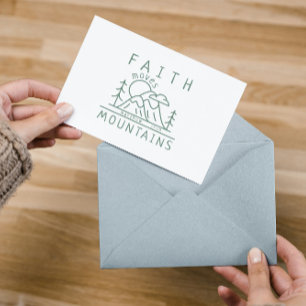 Christian Faith Moves Mountain Bible Verse Name  Note Card