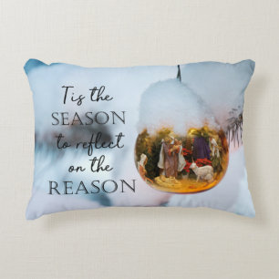 Christian Faith Nativity Reason for the Season Decorative Cushion