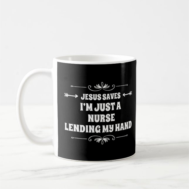 Christian Faith Nurse Rn Jesus Saves Nursing Schoo Coffee Mug (Left)