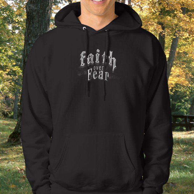 Christian Faith Over Fear Destressed   Hoodie (Creator Uploaded)