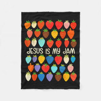 Christian Faith Religious Strawberry Jesus That Is Fleece Blanket