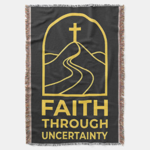 Christian Faith Through Uncertainty Cross Hill Throw Blanket
