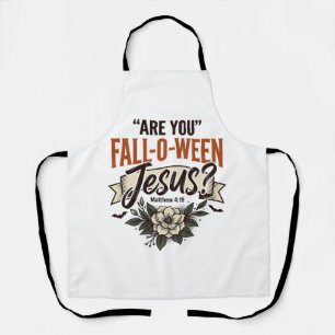 Christian Fall-O-Ween Jesus Vintage Engraving Shir Apron