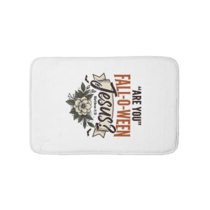 Christian Fall-O-Ween Jesus Vintage Engraving Shir Bath Mat