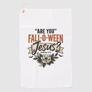 Christian Fall-O-Ween Jesus Vintage Engraving Shir Golf Towel