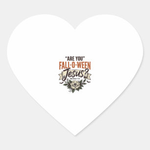 Christian Fall-O-Ween Jesus Vintage Engraving Shir Heart Sticker