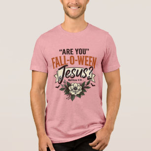 Christian Fall-O-Ween Jesus Vintage Engraving Shir Tri-Blend Shirt