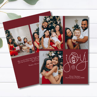 Christian Family Elegant Joy Nativity Photo Holiday Card