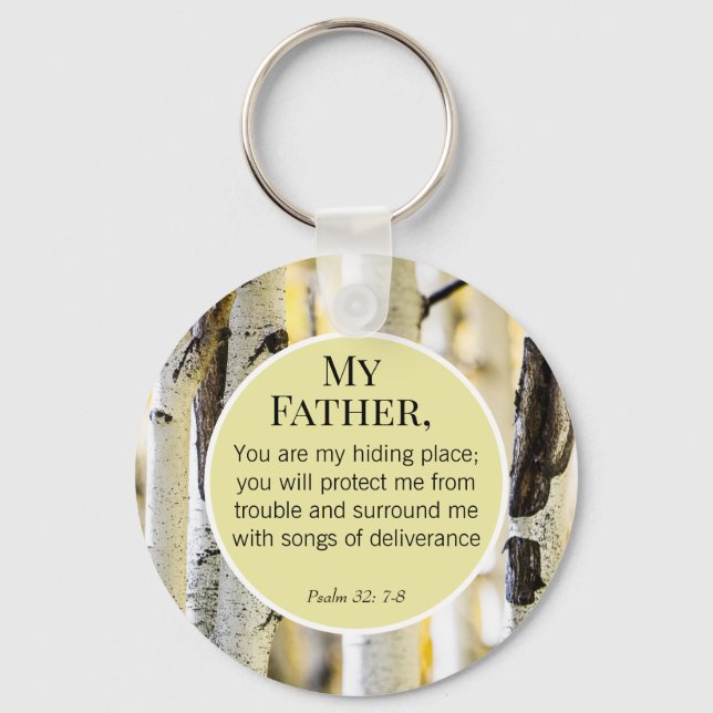 Christian Father Day Bible Verse Key Ring (Front)