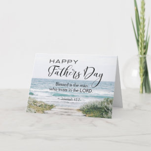 Christian Father's Day Bible Verse Ocean View Card