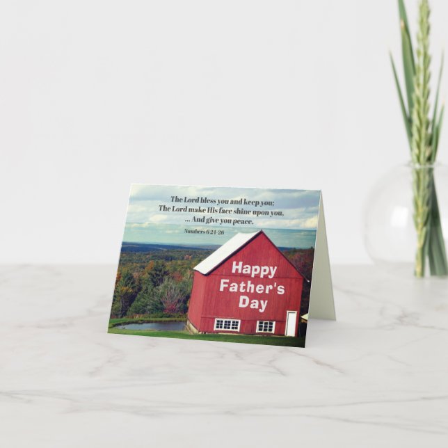 Christian Father's Day Lord Bless You Bible Verse Card (Front)