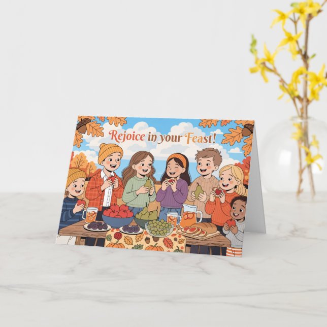 Christian Feast of Tabernacles Card for Kids (Yellow Flower)