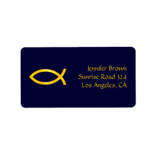 Christian Fish Address Label
