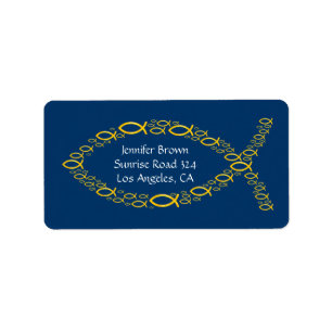 Christian Fish Address Label