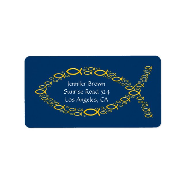 Christian Fish Address Label (Front)