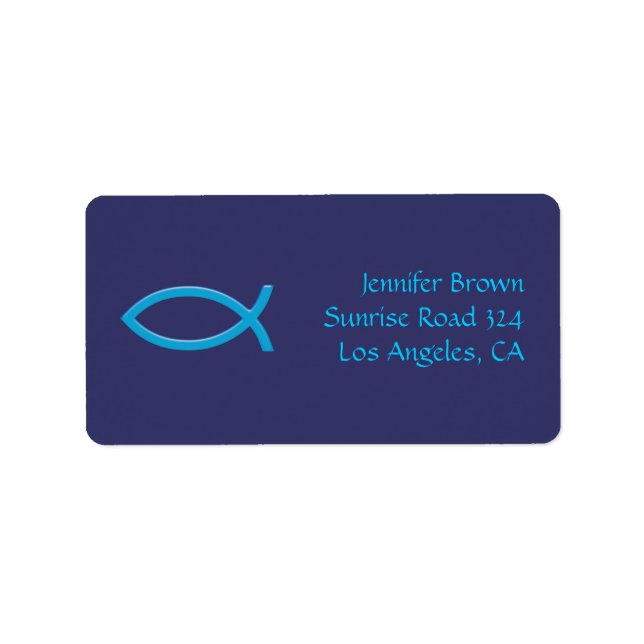 Christian Fish Address Label (Front)
