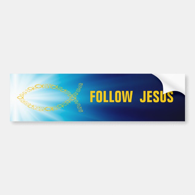 Christian Fish | Follow Jesus Bumper Sticker (Front)