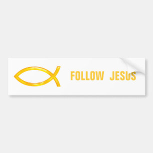 Christian Fish - Follow Jesus Bumper Sticker