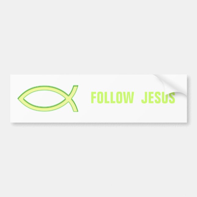 Christian Fish - Follow Jesus Bumper Sticker (Front)