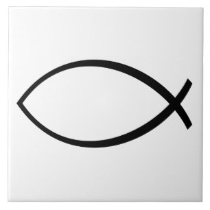 Christian Fish (Ichthys) Symbol Ceramic Tile