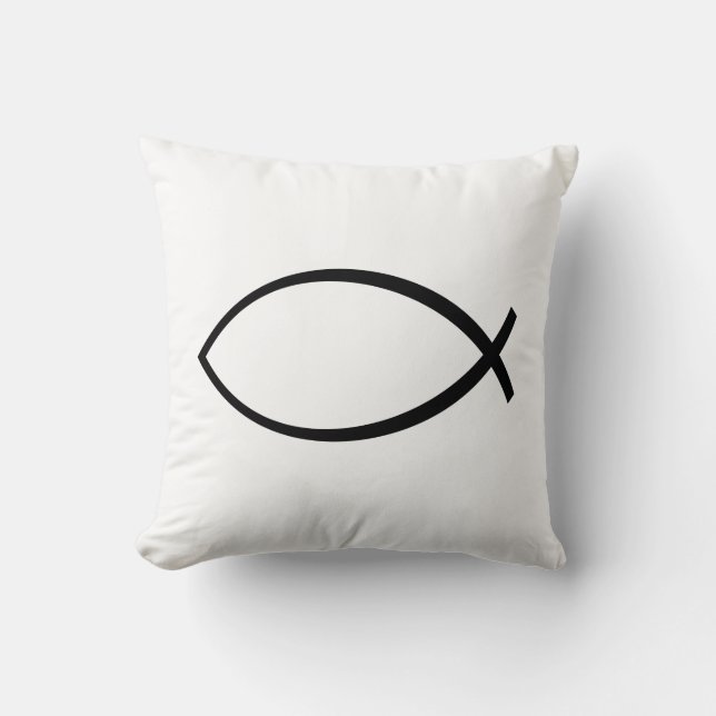 Christian Fish (Ichthys) Symbol Cushion (Front)