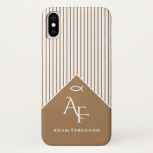 Christian Fish   Initals Light Brown iPhone X Case